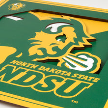 North Dakota State Bison 3D Logo Series Wall Art - 12"x12"