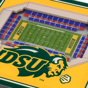 North Dakota State Bison 3D StadiumViews Coaster Set