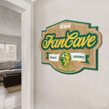North Dakota State Bison 3D Fan Cave Wood Sign