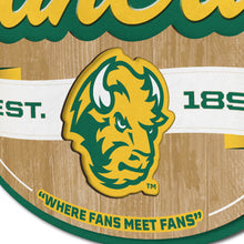 North Dakota State Bison 3D Fan Cave Wood Sign
