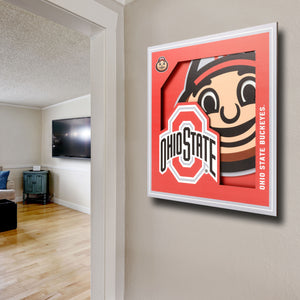 Ohio State Buckeyes 3D Logo Series Wall Art - 12"x12"