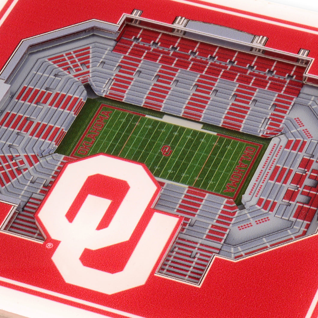 Oklahoma Sooners 3D StadiumViews Coaster Set