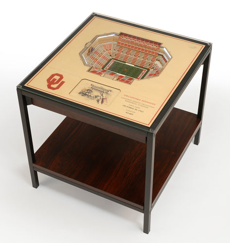 Oklahoma Sooners 25 Layer Lighted StadiumView End Table