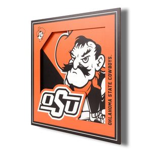 Oklahoma State Cowboys 3D Logo Series Wall Art - 12"x12"