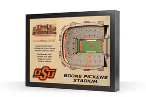 Oklahoma State Cowboys Boone Pickens Stadium 3D Stadiumview Wall Art