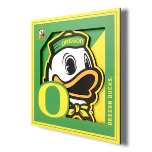 Oregon Ducks 3D Logo Series Wall Art - 12"x12"