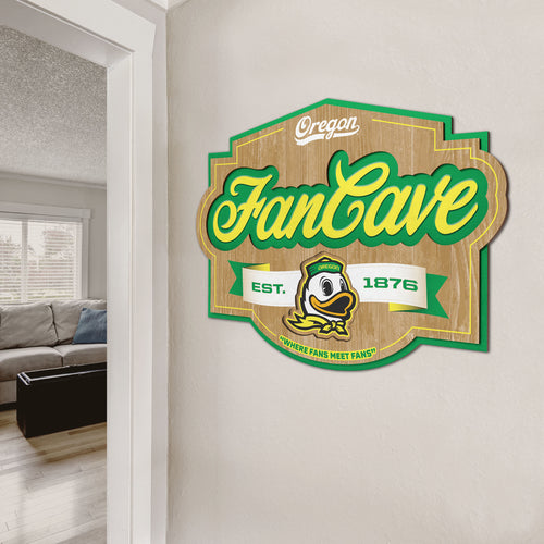Oregon Ducks 3D Fan Cave Wood Sign