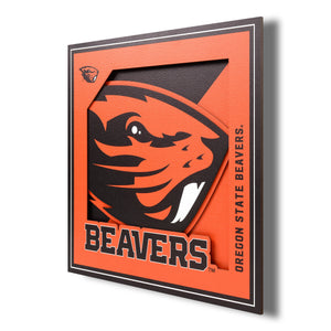 Oregon State Beavers 3D Logo Series Wall Art - 12"x12"