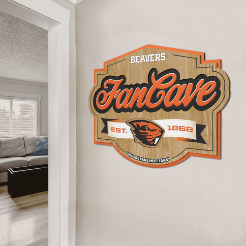 Oregon State Beavers 3D Fan Cave Wood Sign
