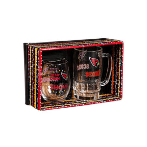 Arizona Cardinals Stemless 17OZ Wine & Beer 16 OZ Gift Set