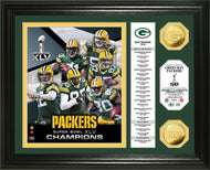 Green Bay Packers Super Bowl XLV Champions 24KT Gold Coin Banner Photo Mint