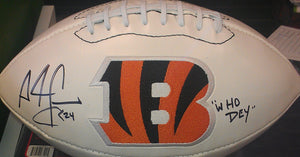 Sports memorabilia signed "who dey" Adam Jones Bengals football from Sports Fanz