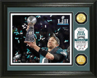 Nick Foles Philadelphia Eagles Super Bowl 52 Champion Trophy Bronze Coin Photo Min