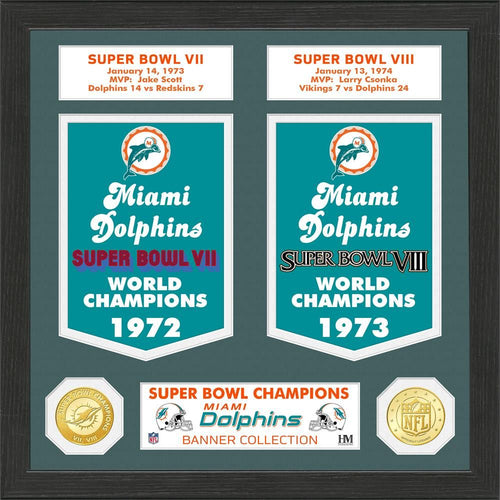 Miami Dolphins Super Bowl Banner Collection Bronze Coin Photo Mint