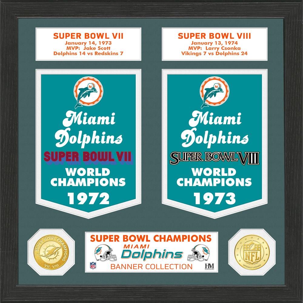 Miami Dolphins Super Bowl Banner Collection Bronze Coin Photo Mint