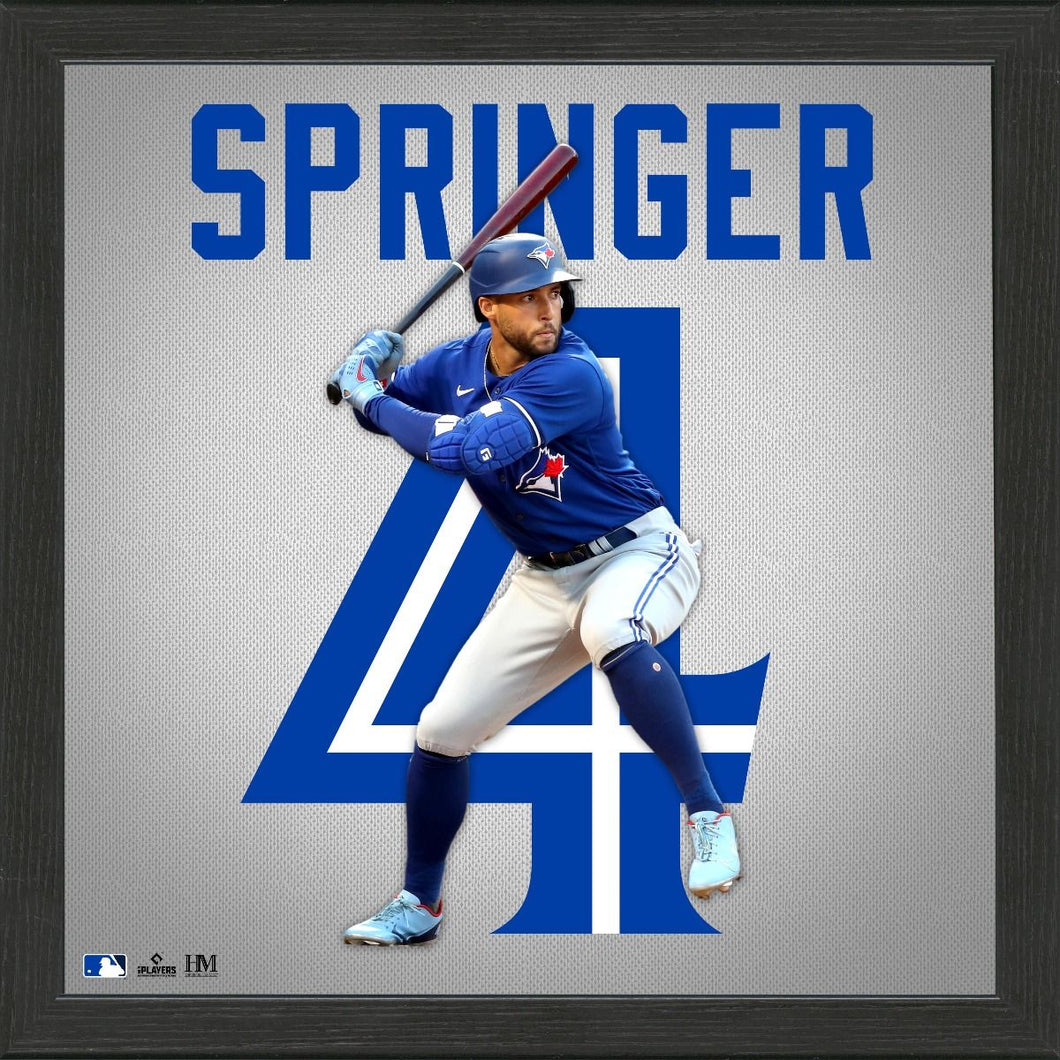 George Springer Blue Jays Impact Jersey Framed Photo