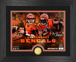 Joe Burrow & Ja'Marr Chase Cincinnati Bengals Bronze Coin Photo Mint