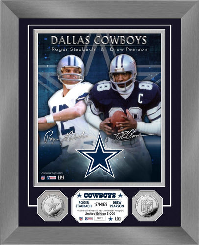 Roger Staubach & Drew Pearson Cowboys Dynamic Duo Silver Coin Photo Mint