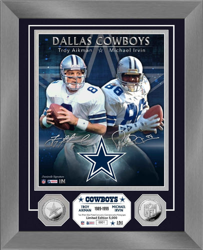 Troy Aikman & Michael Irvin Dallas Cowboys Dynamic Duo Silver Coin