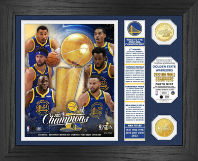 Golden State Warriors 2022 NBA Finals Champions Banner Bronze Coin Photo Mint