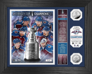 Colorado Avalanche 2022 Stanley Cup Champions Banner Silver Coin Photo Mint