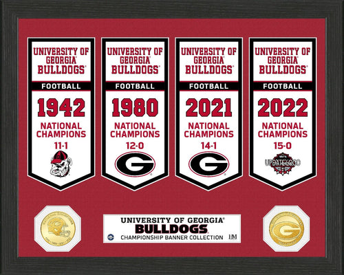Georgia Bulldogs 4 Time National Champions Banner Collection Photo Mint