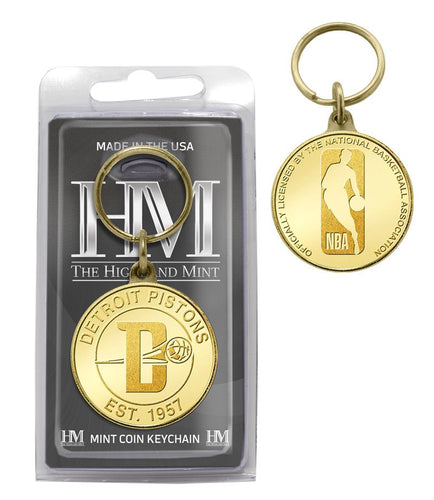 Detroit Pistons Bronze Coin Keychain