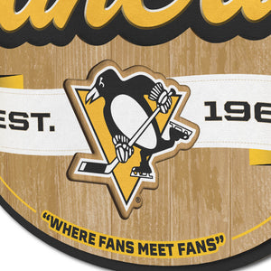 Pittsburgh Penguins 3D Fan Cave Wood Sign