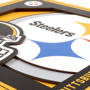 Pittsburgh Steelers 3D Logo Series Wall Art - 12"x12"