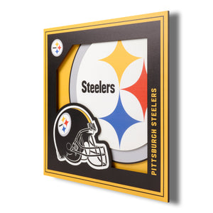 Pittsburgh Steelers 3D Logo Series Wall Art - 12"x12"