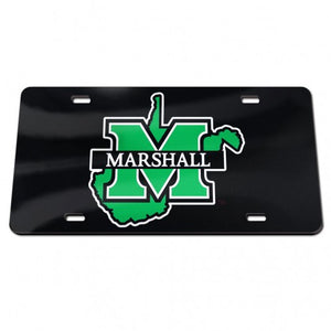 Marshall Thundering Herd Classic Black Chrome License Plate