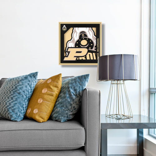 Purdue Boilermakers 3D Logo Series Wall Art - 12