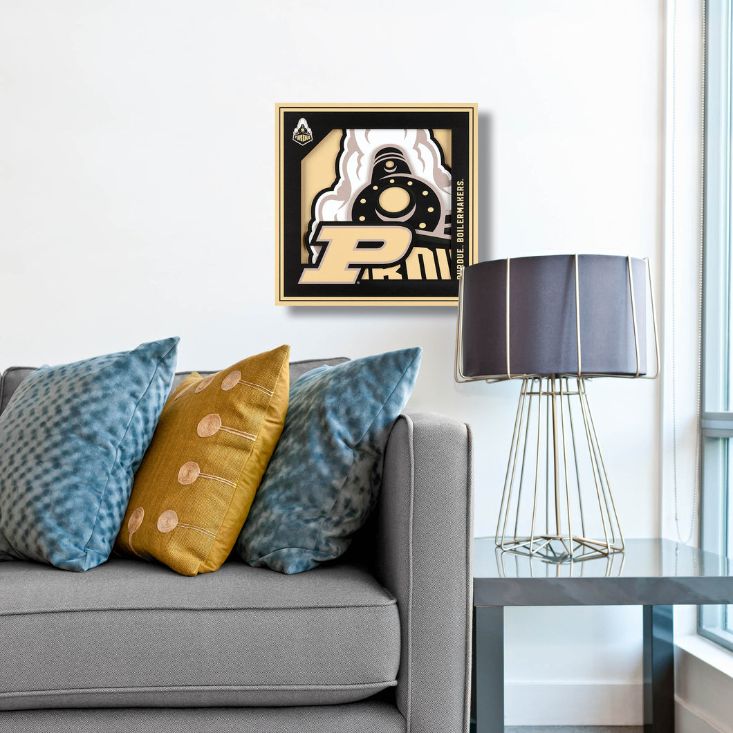 Purdue Boilermakers 3D Logo Series Wall Art - 12