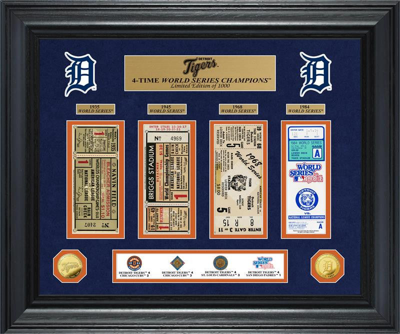 Detroit Tigers World Series Deluxe Gold Coin & Ticket Collection