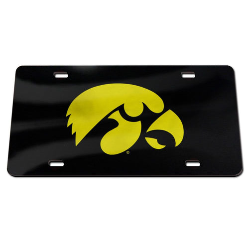 Iowa Hawkeyes Black Chrome Acrylic License Plate