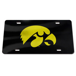 Iowa Hawkeyes Black Chrome Acrylic License Plate