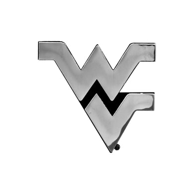 West Virginia Mountaineers Chrome Auto Emblem, chrome flying wv