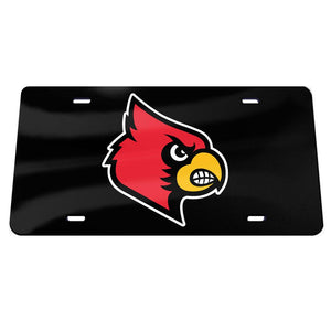 Louisville Cardinals Black Chrome Acrylic License Plate