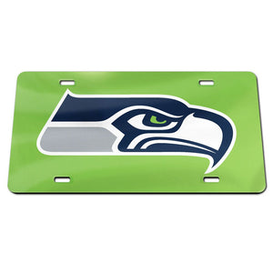 Seattle Seahawks Green Chrome Acrylic License Plate