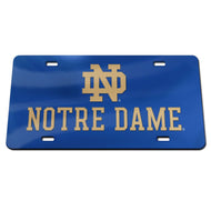 Notre Dame Fighting Irish Wordmark Acrylic License Plate ND