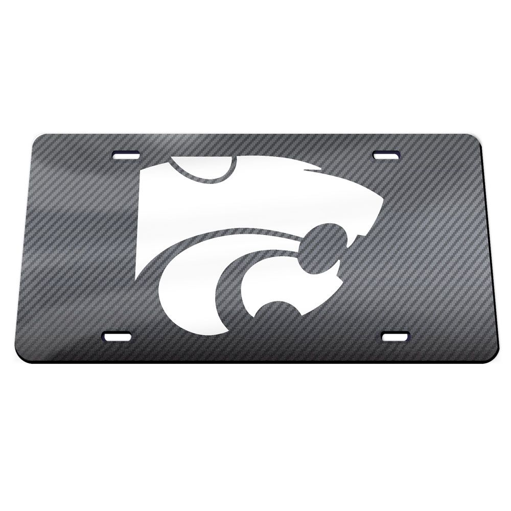 Kansas State Wildcats Carbon Fiber Acrylic License Plate
