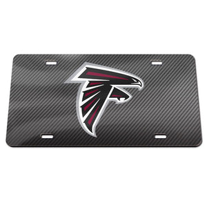 Atlanta Falcons Carbon Fiber Acrylic License Plate