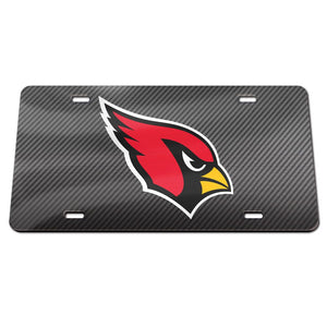 Arizona Cardinals Carbon Fiber Acrylic License Plate