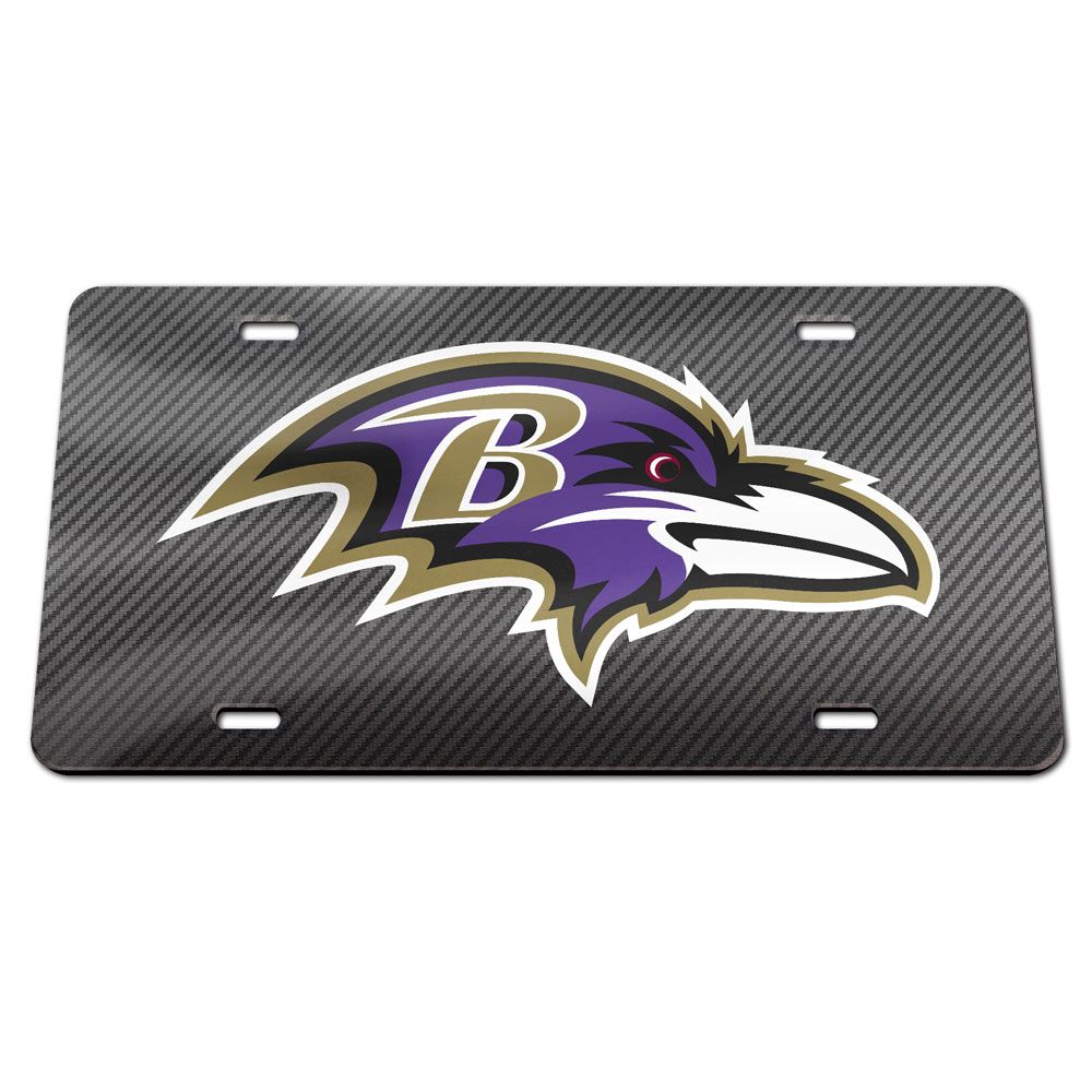 Baltimore Ravens Carbon Fiber Acrylic License Plate