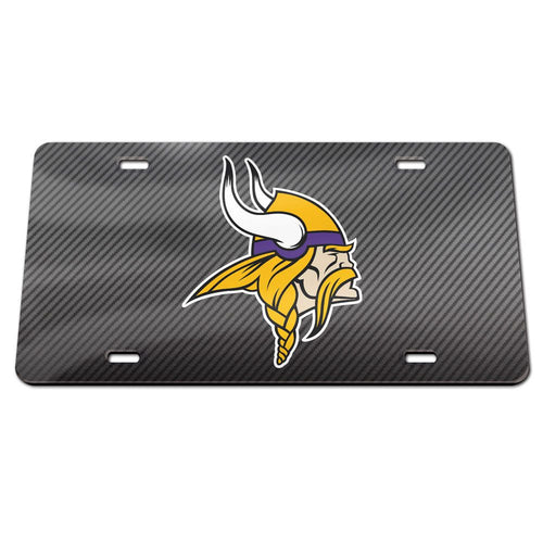 Minnesota Vikings Carbon Fiber Acrylic License Plate