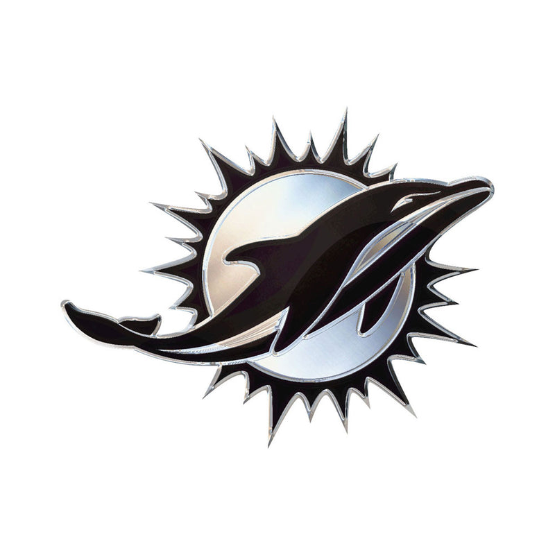 Miami Dolphins Chrome Metal Auto Emblem - Helmet