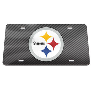 Pittsburgh Steelers Carbon Fiber Acrylic License Plate