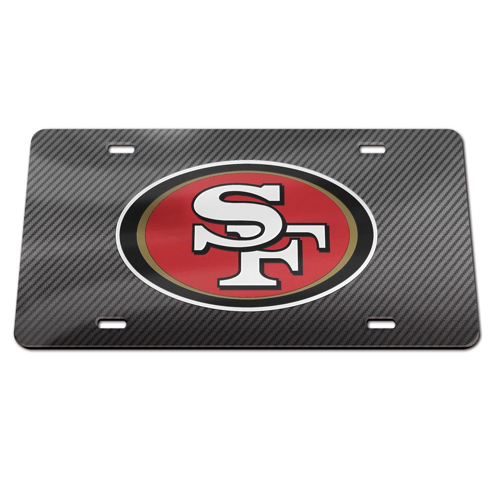 San Francisco 49ers Carbon Fiber Acrylic License License Plate – Sports ...