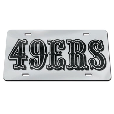 San Francisco 49ers Chrome Wordmark Acrylic License License Plate