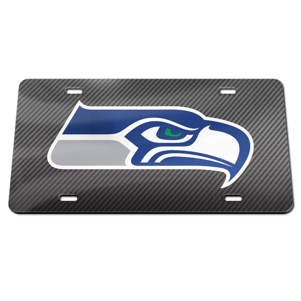 Seattle Seahawks Carbon Fiber Acrylic License Plate